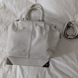 Alexander Wang Emile Tote Handbag White W/ Gunmetal Hardwear